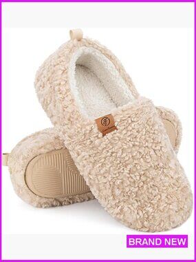 Women's Fuzzy Memory Foam Slippers Cozy House Shoes Polar Fleece Lining
